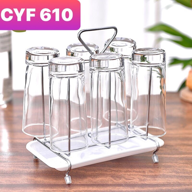 (SIÊU RẺ) Khay úp cốc inox tay tam giác mã CYF610