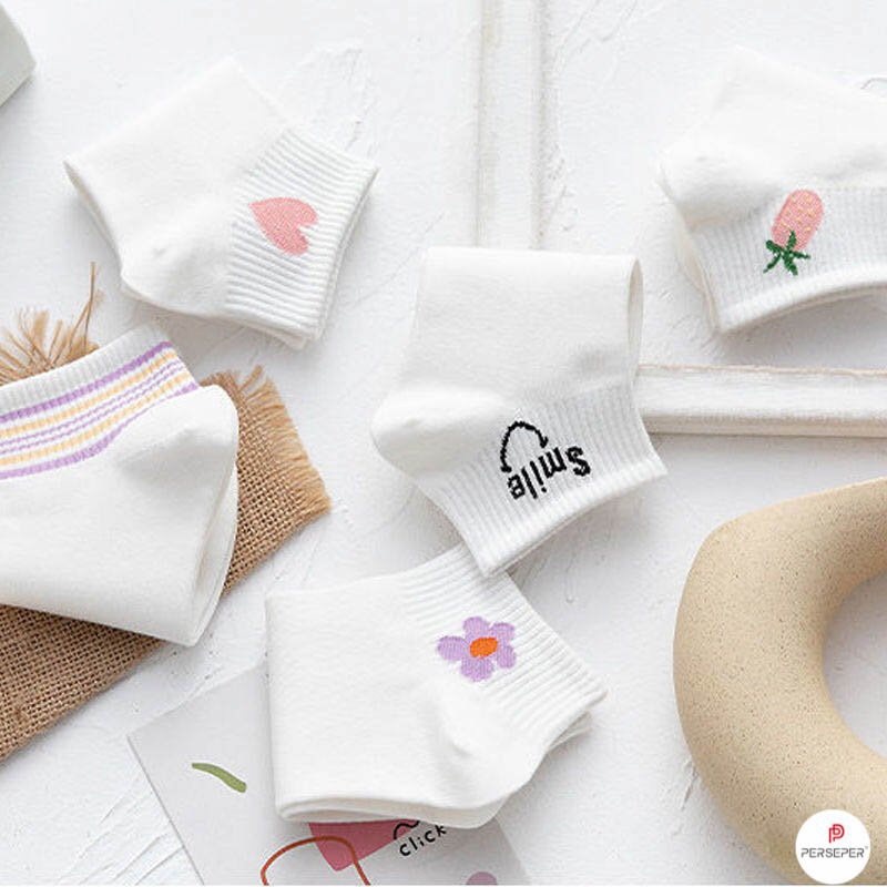 Tất nữ cổ ngắn dễ thương học sinh Hàn Quốc chất cotton 100% CAMILA T52
