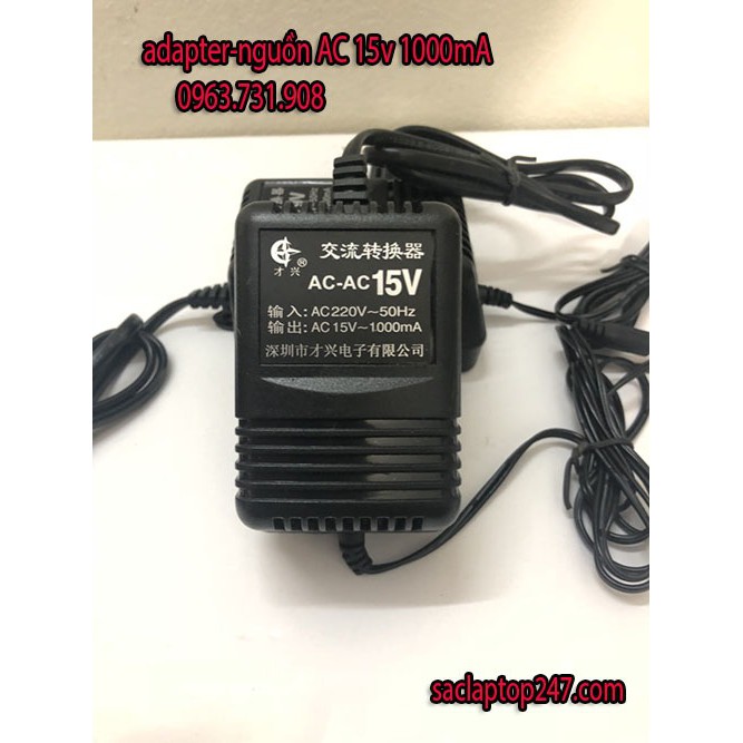 ADAPTER-NGUỒN AC 15V 1A XOAY CHIỀU