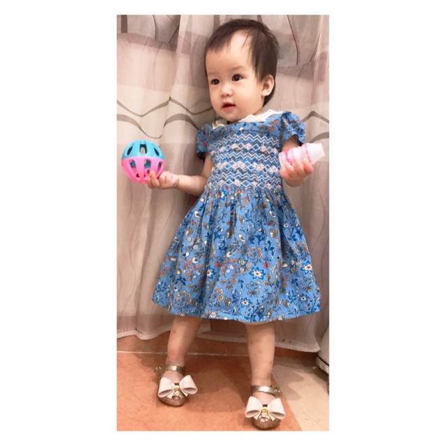 Váy smock xanh Next