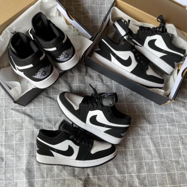 [Full Box Bill ]Giày Jordan 1 Low Panda, Giày Thể Thao JD1 Cổ Thấp Màu Đen Trắng Trẻ Trung Nam Nữ 2021