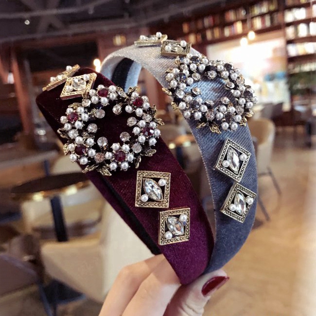 Băng đô hợp kim HAIMEIKANG đính đá nhiều kiểu dáng sang trọng thời trang cho nữ