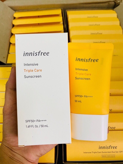 Kem Chống Nắng  FREESHIP  Chống Nắng 𝐈𝐍𝐍𝐈𝐒𝐅𝐑𝐄𝐄 𝐓𝐑𝐈𝐏𝐋𝐄 𝐂𝐀𝐑𝐄 Perfect UV Protection Cream Chính Hãng 50ml