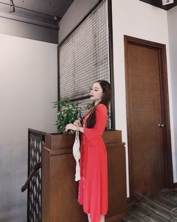 ĐẦM MAXI THÊU HOA CỔ V (KÈM HÌNH THẬT)