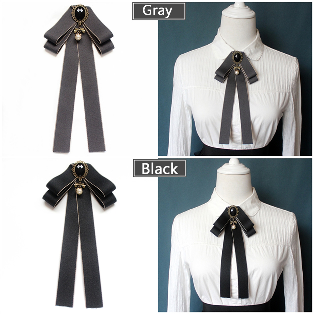 Ghim Cài Áo Hình Nơ Phối Ngọc Trai Giả Thời Trang Cho Nữ