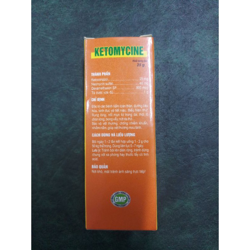 Ketomycine tuýp 25 gram nấm toàn thân, rụng lông, nổi mụn, thối lỗ chân lông, bong vẩy