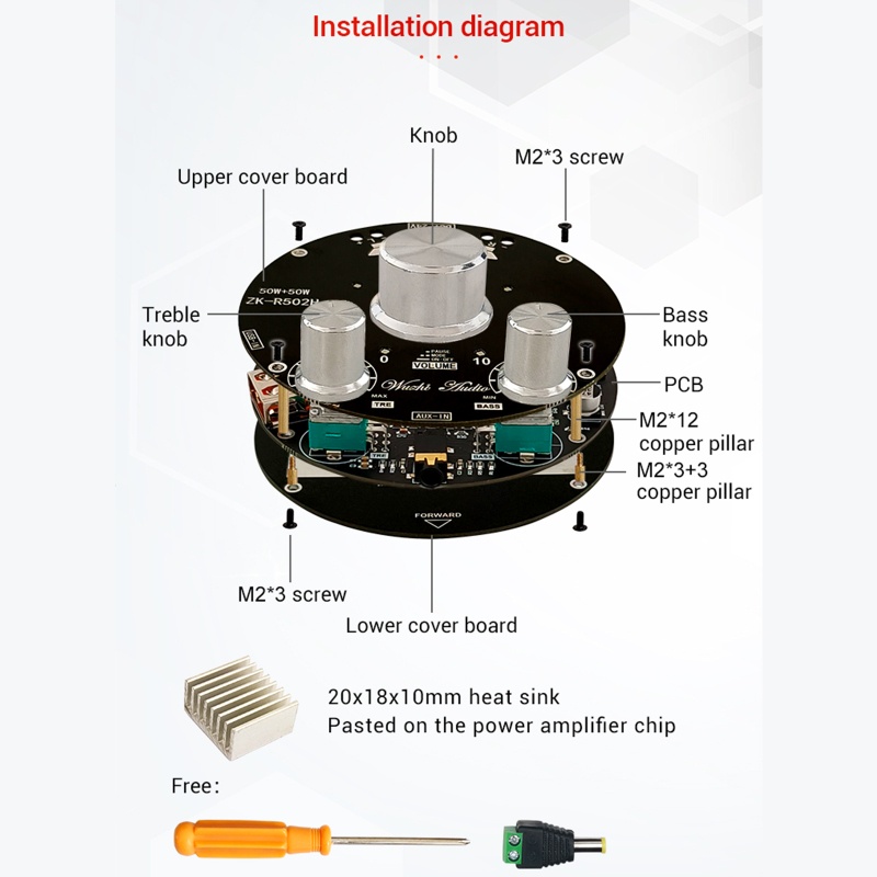 Bảng Mạch Khuếch Đại Âm Thanh 2 Kênh Mini BT 5.0 Chất Lượng Cao