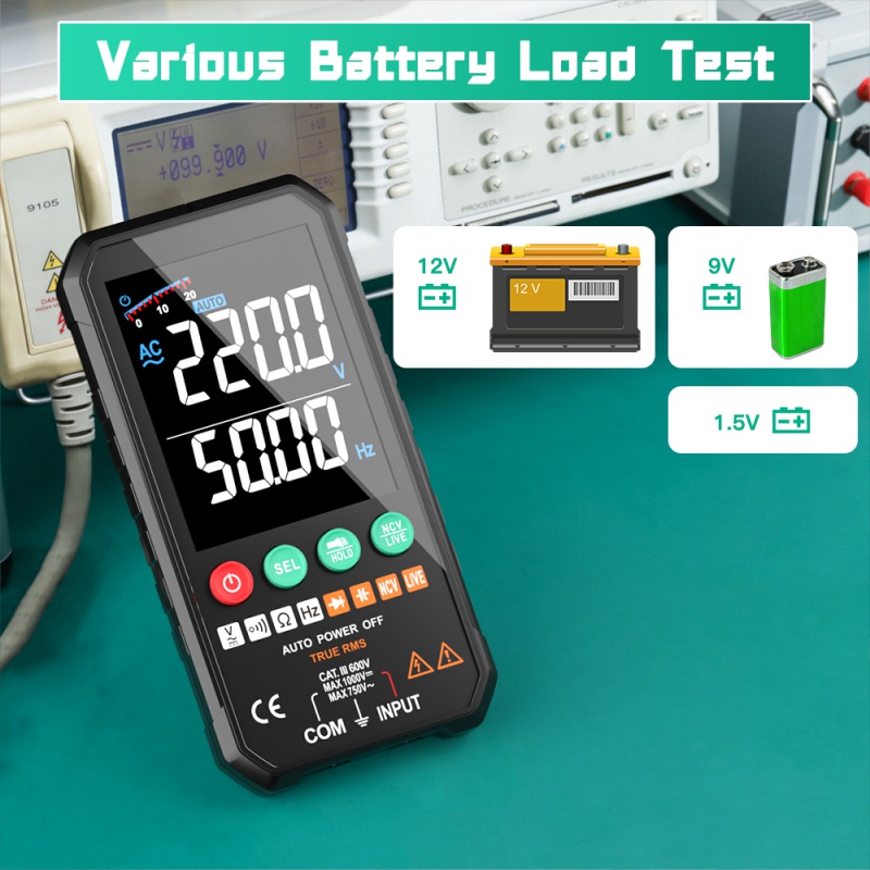FY107A / B / C Đồng hồ vạn năng kỹ thuật số 6000 Đếm Kiểm tra RMS 1000V Điện trở AC / DC Tụ điện Ohm Hz Đồng hồ thông minh không tiếp xúc