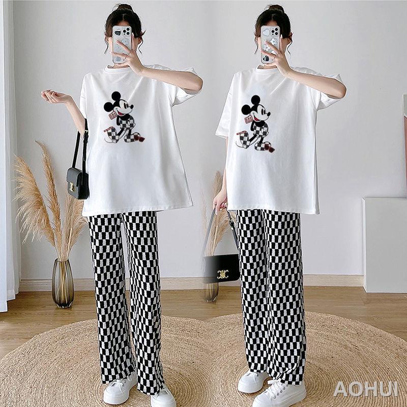 Bộ đồ thời trang mùa hè Áo thun hai mảnh dành cho bà bầu