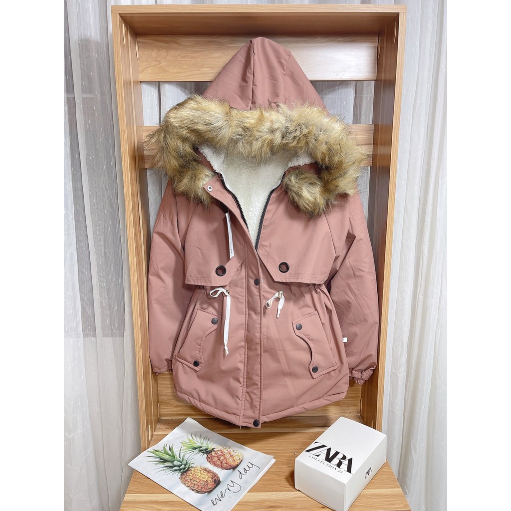 Áo khoác phao nữ hàng QCCC mới nhất 2022 paka lót lông QC