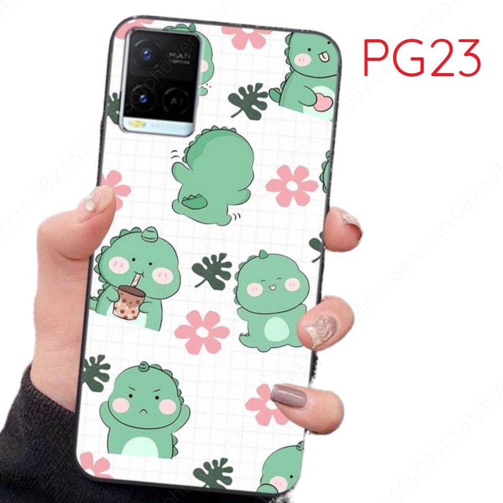 Ốp lưng Vivo Y21 Y21s Y33s dẻo in hình chibi khủng long xanh dễ thương siêu đẹp