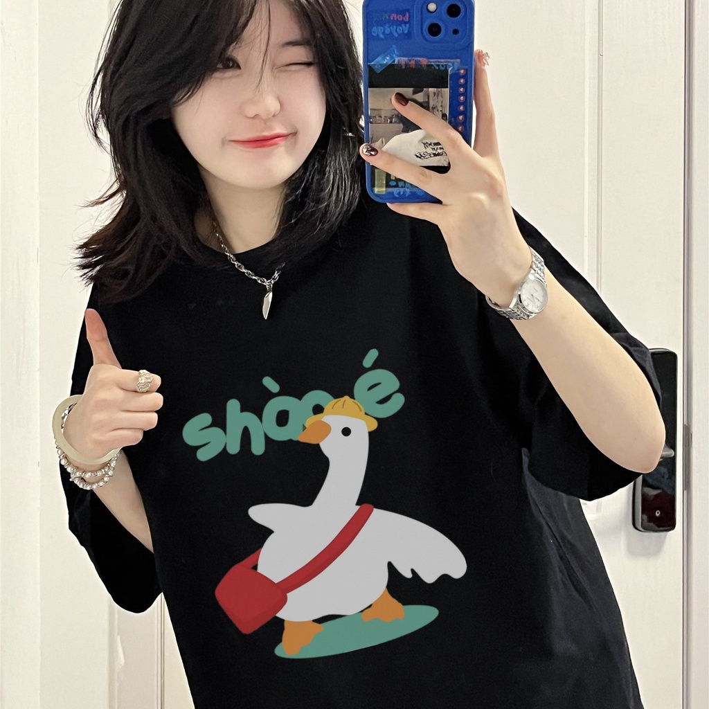 Áo Thun Dài Tay Oversize In Họa Tiết Hoạt Hình Xinh Xắn Theo Phong Cách Hàn Quốc Dành Cho Nữ