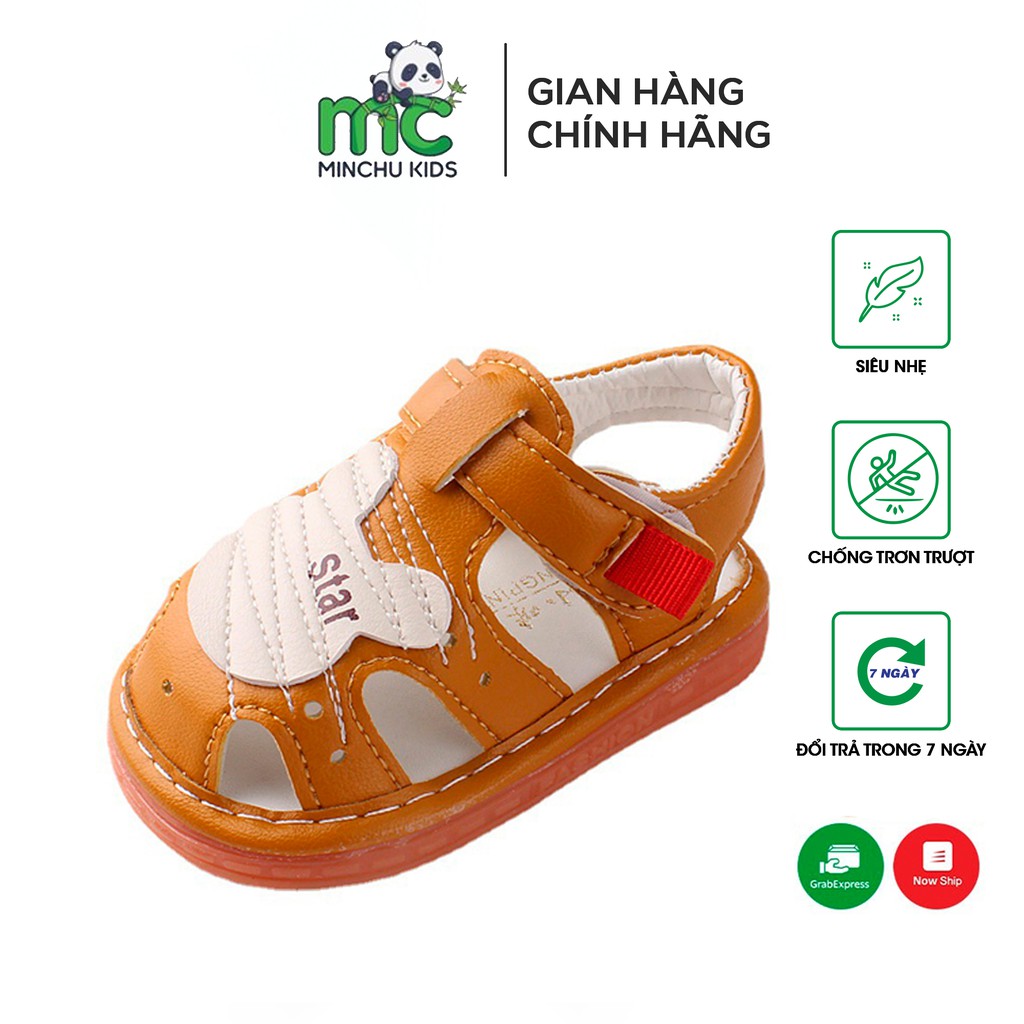 Dép Tập Đi Cho Bé Đế Mềm Chống Trượt Minchu Kids Phát Tiếng Kêu Ngộ Ngĩnh TD02