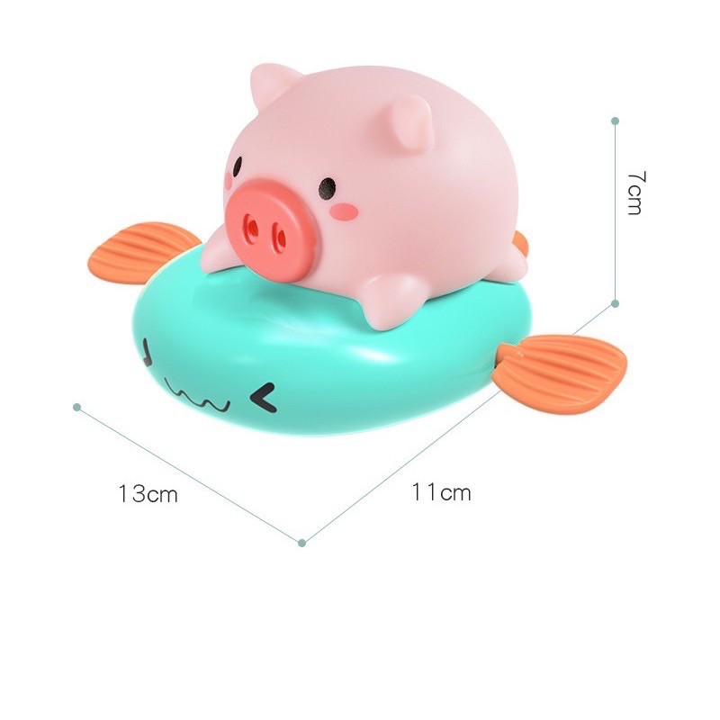 Đồ chơi nhà tắm - heo (lợn) chèo thuyền phun nước cực đáng yêu giao màu ngẫu nhiên