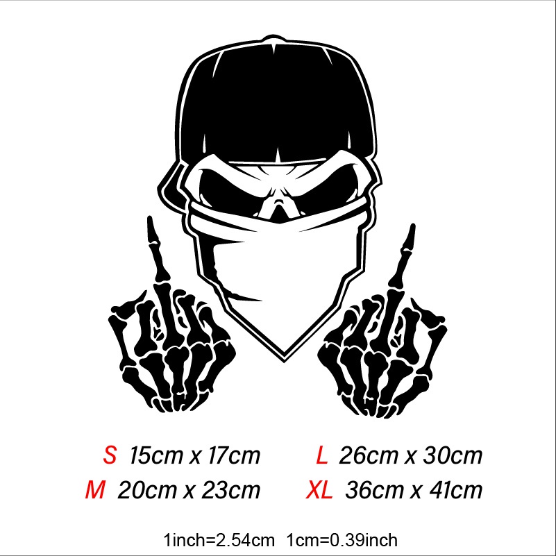 Miếng Dán Trang Trí Xe Hơi Hình Đầu Lâu Phản Quang Chống Thấm Nước