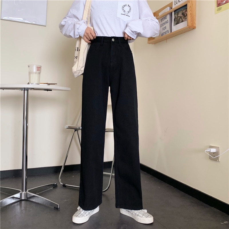 Quần jean ống suông basic 1 nút - Q773