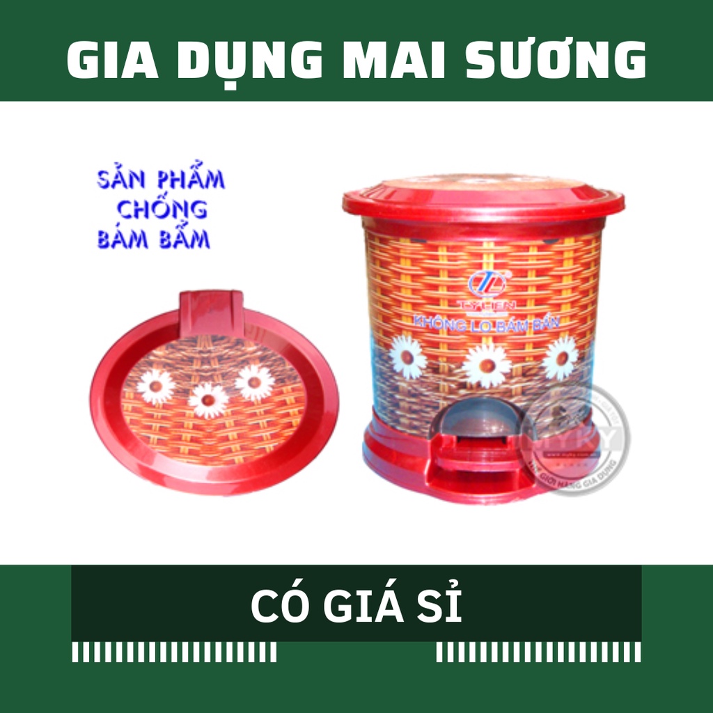 [Giá Sỉ] Thùng Rác Đạp Chân Không Bám Bẩn Tý Liên Oval