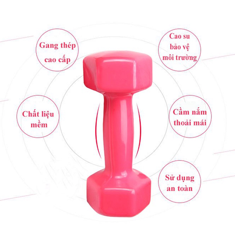 Tạ Tay Bọc Cao Su Loại 1 KG - Tập Gym , Thể Thao Tại Nhà , Phòng Tập
