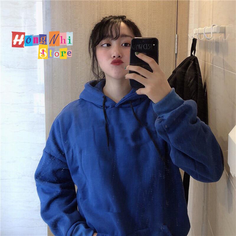 Áo Khoác Hoodie Trơn Ulzzang Unisex Màu Xanh Bích Chất Nỉ Bông Cao Cấp Dáng Rộng Nam Nữ -