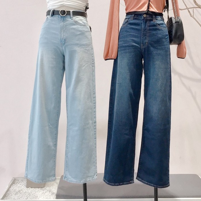 Quần jean ống suông trẻ trung, hiện đại (Xanh đậm/Xanh nhạt) - GF05