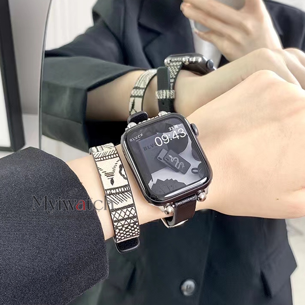 Dây Đeo Vải canvas Mỏng Cho Đồng Hồ Thông Minh Apple iwatch Series 7 6 SE 5 4 3 2 1 41mm 45mm 44mm 44mm 40mm 42mm 38mm