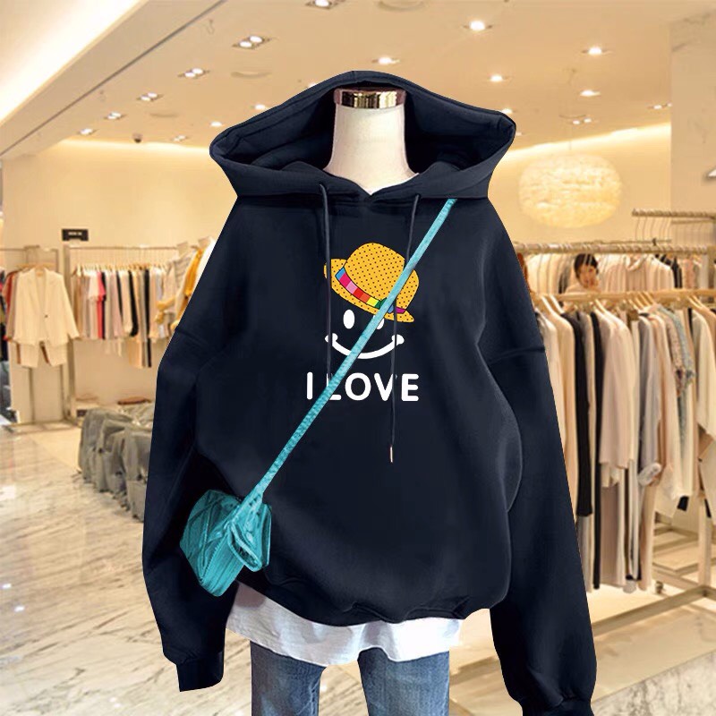 Áo hoodie I love, Áo nỉ Unisex from rộng, Chất nỉ ấm mặc không xù, thiết kế phong cách - MODY