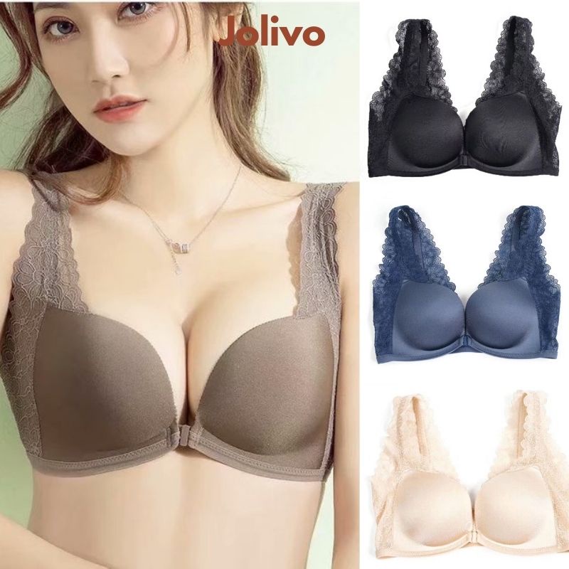 Áo bra nữ cài khuy trước chất su đúc đệm tim sexy ôm ngực JOLIVO L1.037.NA.34