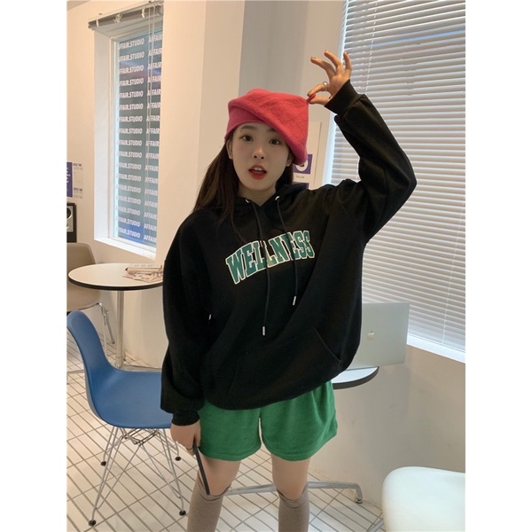 Áo Hoodie Nỉ Bông Unisex WELLNESS Dài Tay Túi Bụng