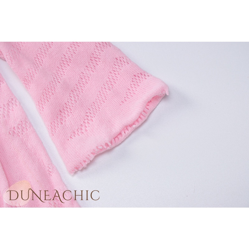 DUNEA Đầm Tay Ngắn Cổ Tròn Phối Lưới Quyến Rũ Thời Trang Dành Cho Nữ