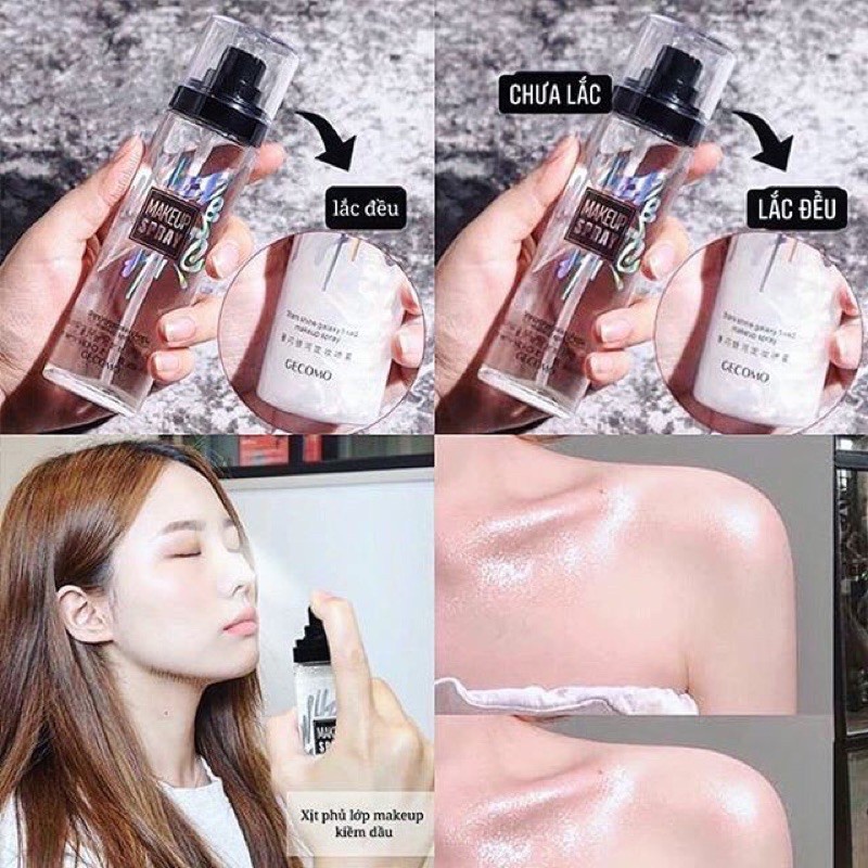 Xịt nhũ khoá trang điểm cố định lớp makeup ILY Kiểm soát dầu lâu trôi Dưỡng ẩm Giữ ẩm 100ML