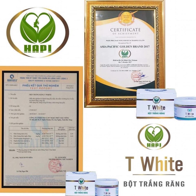 bột trắng răng t white giúp răng sạch mảng bám trên răng sạch , hết hôi miệng , sâu răng , ê buốt