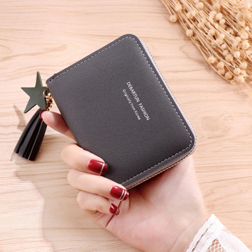 Ví Da Mini Dáng Vuông Có Khóa Kéo Nhiều Màu Sắc Phong Cách Hàn Quốc Thời Trang Cho Nữ