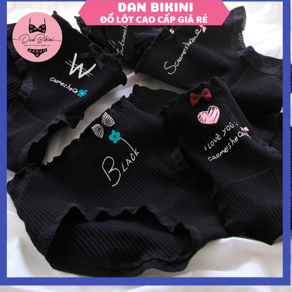 Quần Lót Nữ Cotton gân tăm cạp chun bèo đính nơ mẫu C875