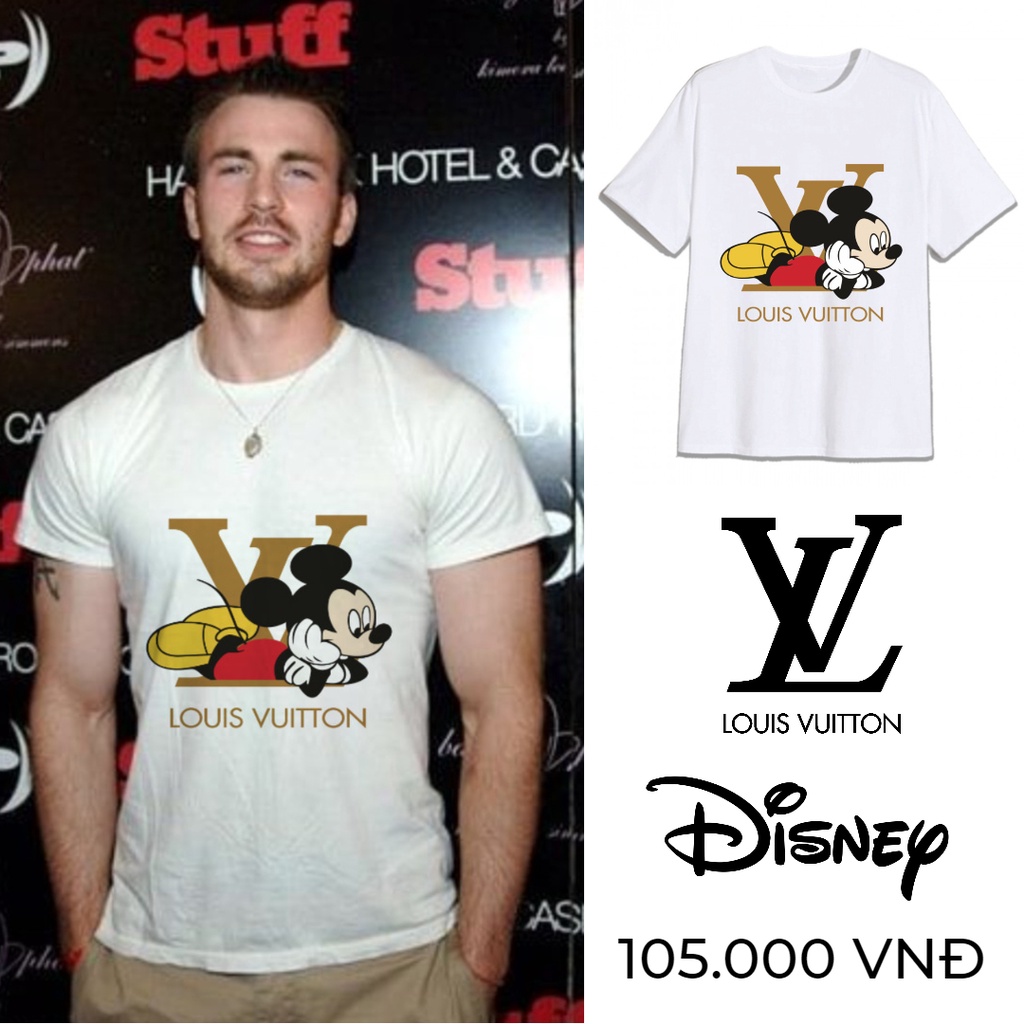 Áo thun Disney x LV Chris Evans nam nữ