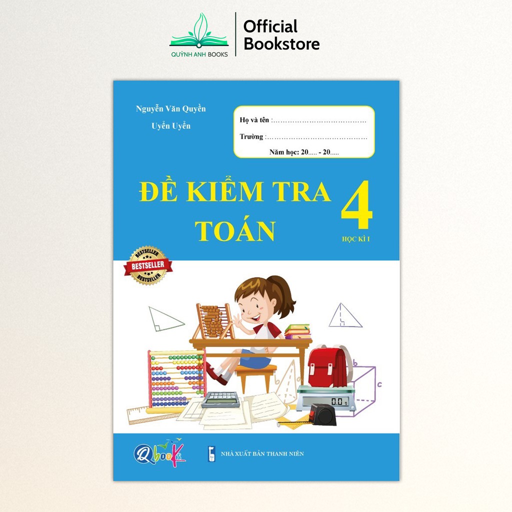 Sách - Combo 4 cuốn bài tập tuần và đề kiểm tra toán và tiếng việt lớp 4 học kỳ 1 - NPH Qbooks