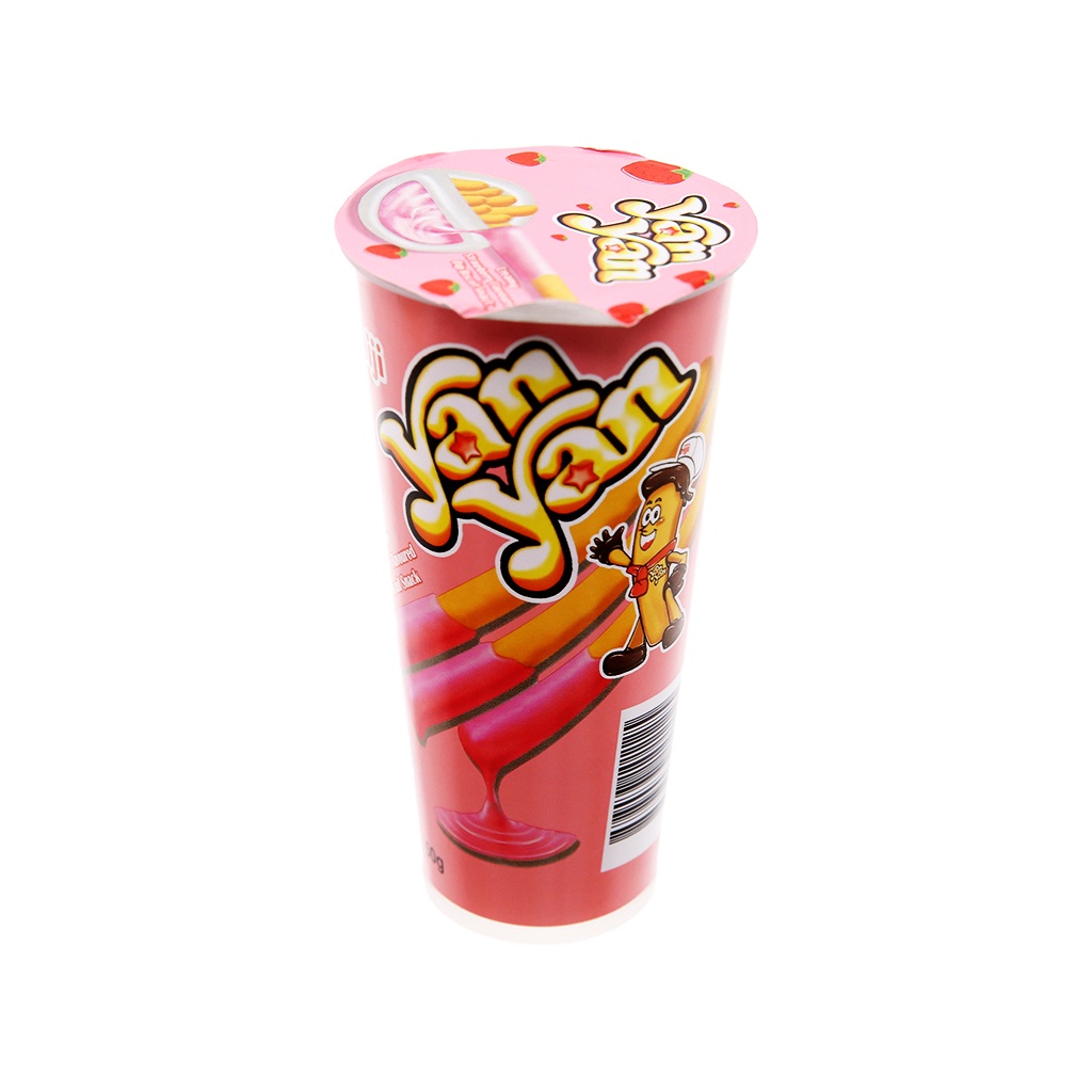 Bánh Que Yan Yan Meiji Chấm Kem Dâu Strawberry Flavor (Ly 50g)