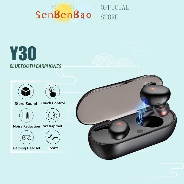 Cặp Tai Nghe Bluetooth 5.0 Mini Y30 TWS Chất Lượng Cao Kèm Phụ Kiện