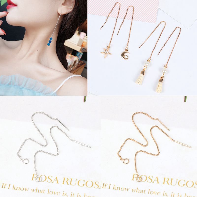 ✿INF✿DIY Ear Wire Thread With Jump Ring 3.5&quot; Dangle Earring Connectors Jewelry Making