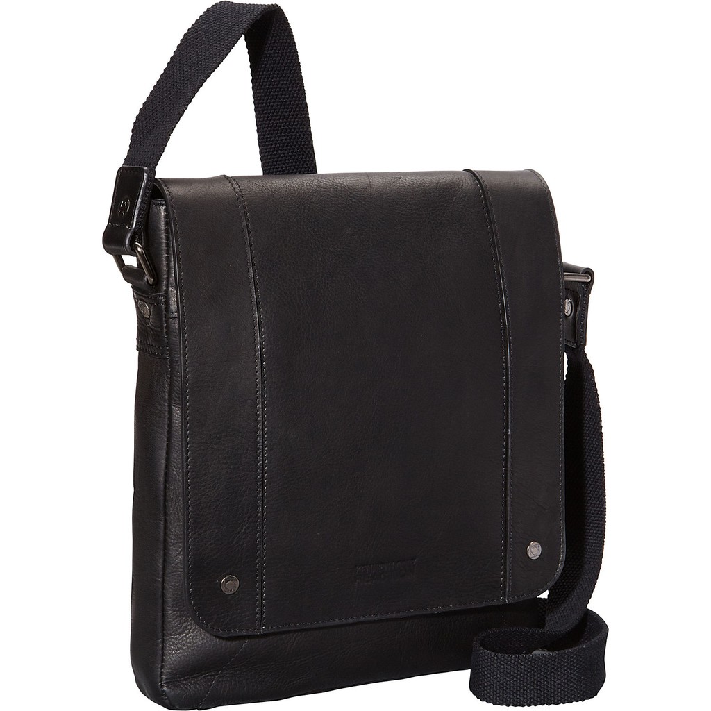 Túi chéo vai bằng da đen Columbia cao cấp Kenneth Cole Reaction Meet Me Half Day Colombian Leather Tablet Day Bag (Mỹ)