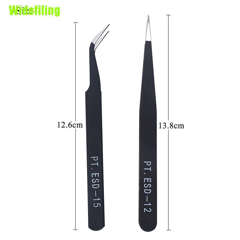 (Hàng Mới Về) Kẹp Tóc Chống Tĩnh Điện ESD-12 / 15 Bằng Thép Không Gỉ Chất Lượng Cao