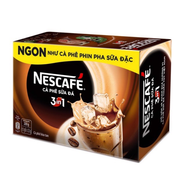 NESCAFE cà phê sữa đá 3 in 1 (10 gói x 20g)