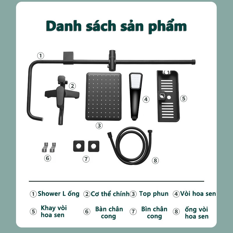 Vòi Sen Tắm Đứng Hàn Quốc, Bộ vòi sen 3 trong 1 loại van xoáy chất liệu đồng đúc ,Thiết kế trang trọng bền kiểu nhà tắm