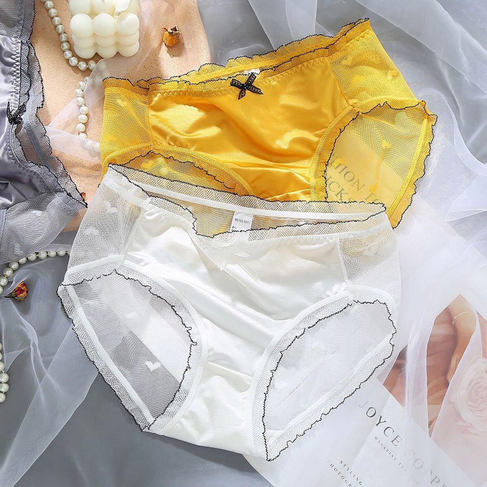 OCEANMAP Quần Lót Mềm Mại Thoáng Khí Đính Nơ Xinh Xắn Cho Nữ