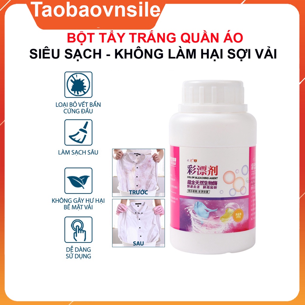 [2 LỌ] Bột Tẩy Trắng Quần Áo - Tẩy Trắng Quần Áo - Hộp Bột Giặt Trắng Mốc Ố Vàng, Javen Làm Sạch Vải