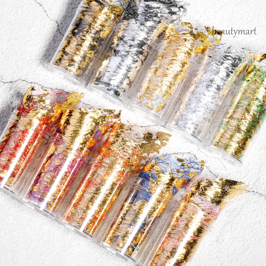 [Hàng mới về] Phụ kiện lá nhôm nhiều màu sắc trang trí móng tay cho nữ