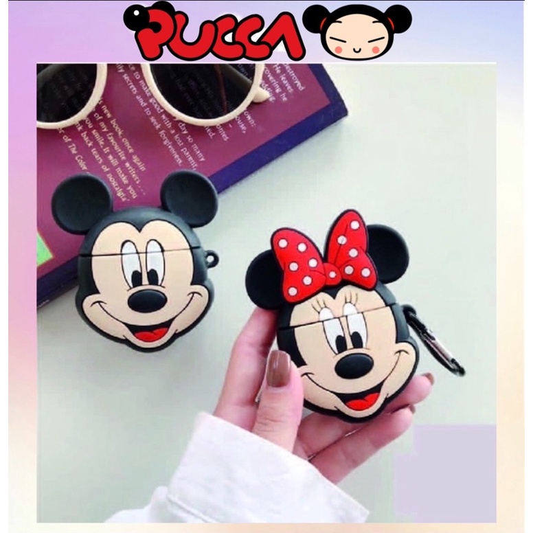 Vỏ Bảo Vệ Tai Nghe Airpods 1/Airpods 2 Hình Chuột Mickey Và Minnie
