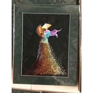 Tranh thêu tay hạt gạo quê ta 25x35