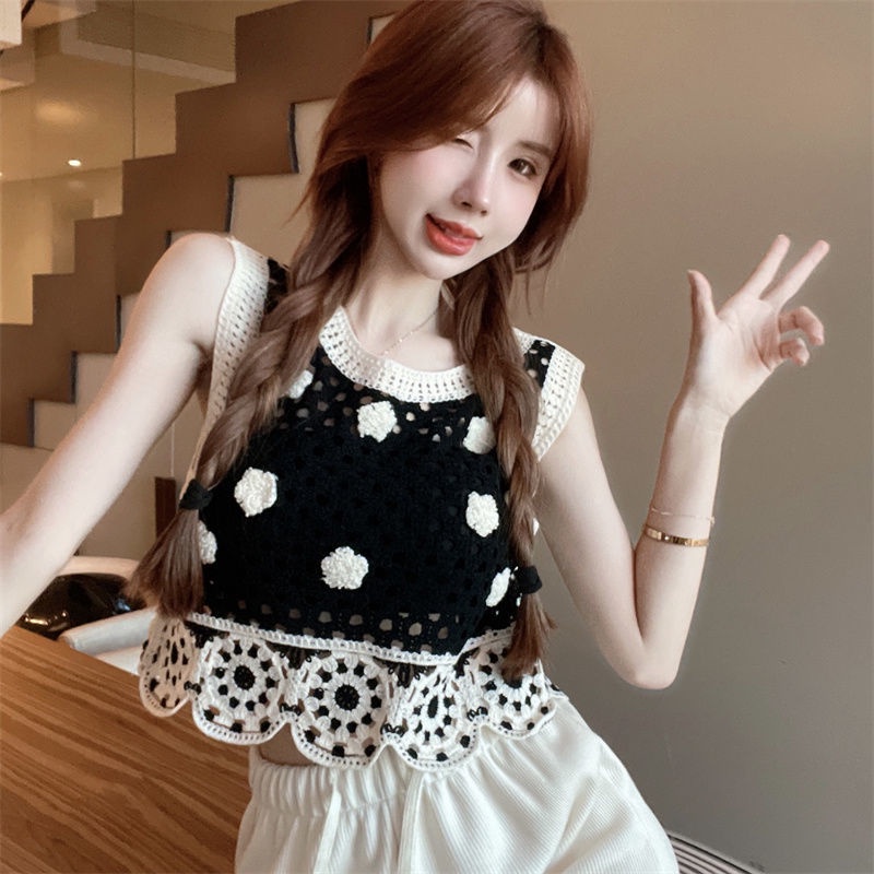 Áo Dệt Kim Sát Nách In Hoa Thời Trang Mùa Hè Cho Nữ  tao bao