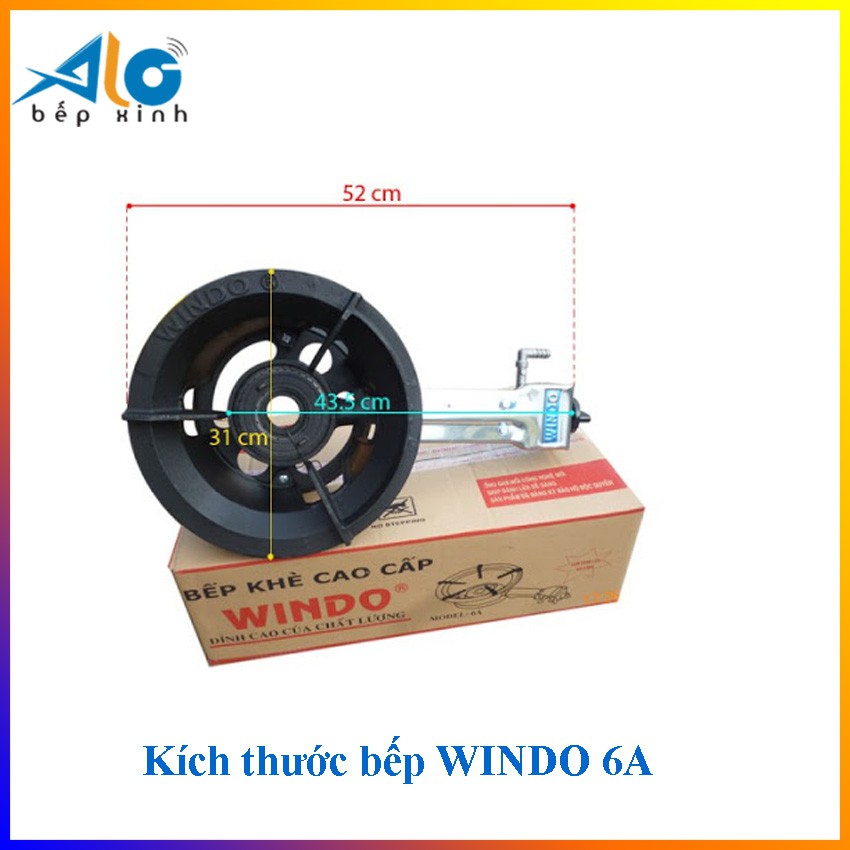 Bếp gas công nghiệp khè Windo 6A - Bếp ga khè - Cụm đánh lửa siêu nhạy - Lửa cực mạnh - BH 12 tháng - Alo Bếp xinh