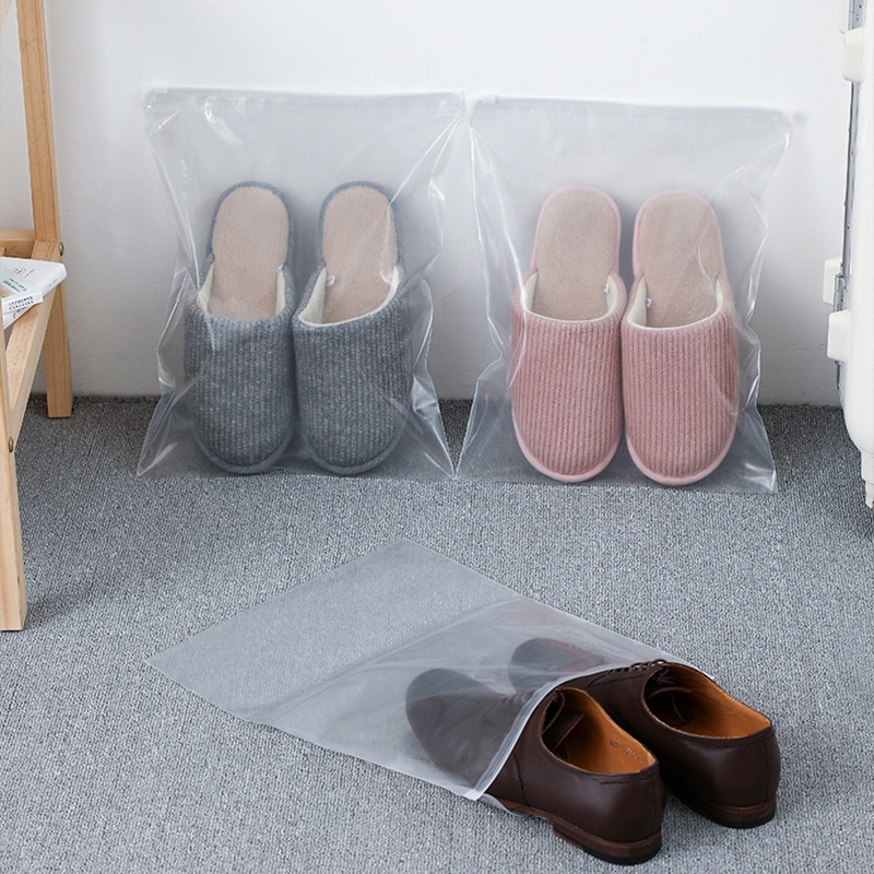 5pcs Túi zip khoá lụa mờ đựng quần áo, phụ kiện dẻo dai bền tiện dụng